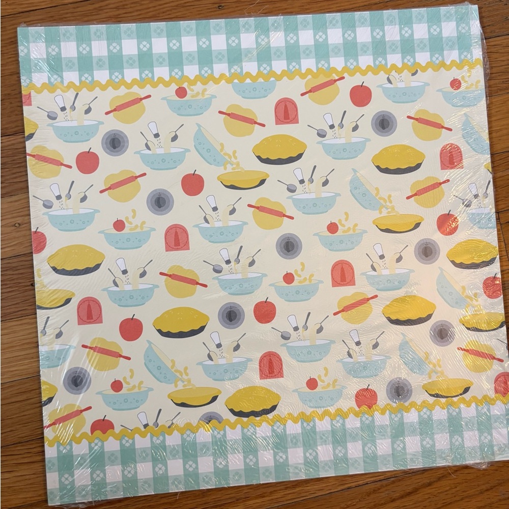 Stampin' Up! Kitchen Pattern Napkins in Yellow, Aqua, Red, Gray
